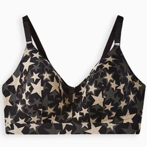 Torrid Dream Wire-Free Longline Bra Dotted Stars, Sz 40D, NWT